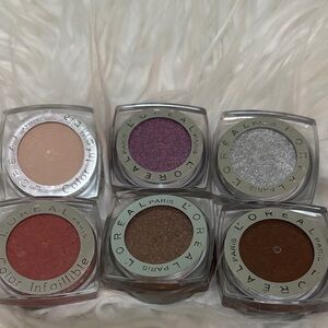 L'Oreal Paris Eyeshadow Collection - packed pigments Purple, Silver, Brown, Tan